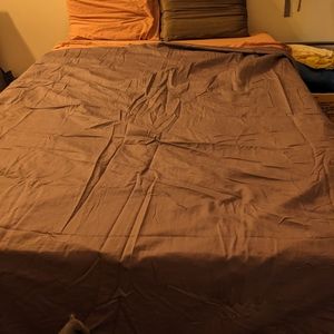 Gray 100% cotton duvet cover with pillowcases